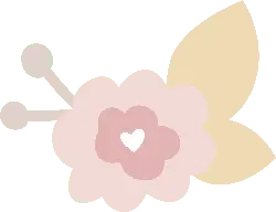 Pink Flower Hair Clip - heart shape - No Watermark PNG