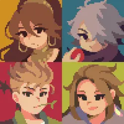Pixel Art Anime Character Headshots - role-playing - No Watermark PNG