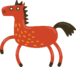 Red Cartoon Horse - horse - No Background PNG