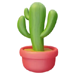 Cactus - potted - cartoon - Transparent Layer PNG