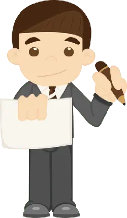 Man in Suit with Pen and Paper - formal - No Background PNG