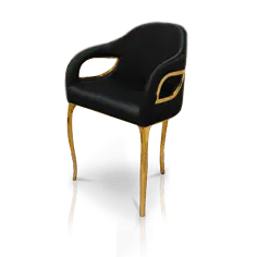 Black Leather Chair - luxury - Transparent Background PNG