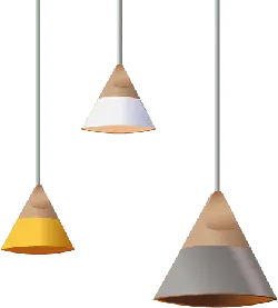 Conical Pendant Lights - No Background PNG