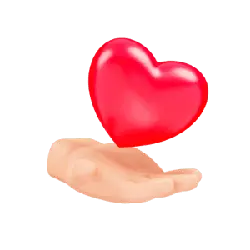 Heart and Hand - red - No Background PNG