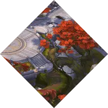 Red Flowers and Architectural Landscape - nature - Lossless PNG