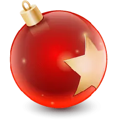 Christmas Ornament - red - star - No Background PNG