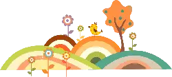 Colorful Landscape Painting - rainbow - High Resolution PNG
