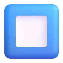 Blue Square Icon - simple - Transparent Background PNG