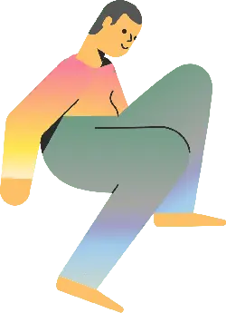 Person Squatting - colorful - No Watermark PNG