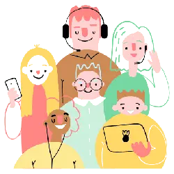 People with Headphones - music - Transparent Background PNG