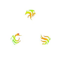 Three Phoenixes - pattern - PNG