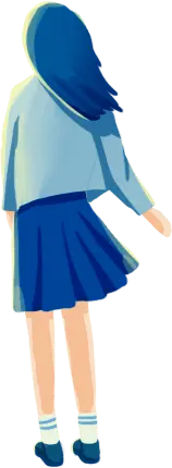 Blue Long Hair Girl - girl - PNG Images