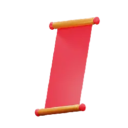Scroll - red - gold - No Background PNG