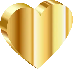 Gold Heart - solid - High Resolution PNG