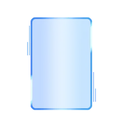 Blue Gradient Rectangle Frame - simple - No Background PNG