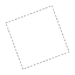 Square on Black Background with White Dashed Lines - lines - PNG Images