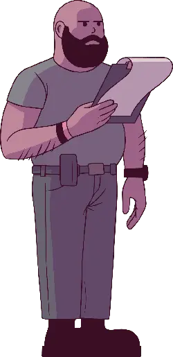 Bald Man - holding document - High Resolution PNG
