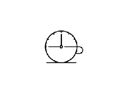 Coffee Cup Clock - home - Lossless PNG