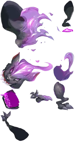 Purple Flame Cat Sprite - purple - No Background PNG
