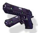 Futuristic Pistol - mechanical - purple - Free PNG