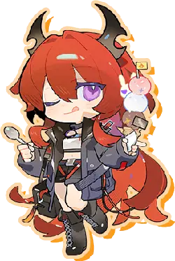 Red-Haired Demon Girl - magic - Lossless PNG