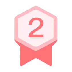 Number Two Badge - pink - No Watermark PNG