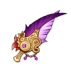 Purple Feathered Golden Gun - weapon - No Background PNG
