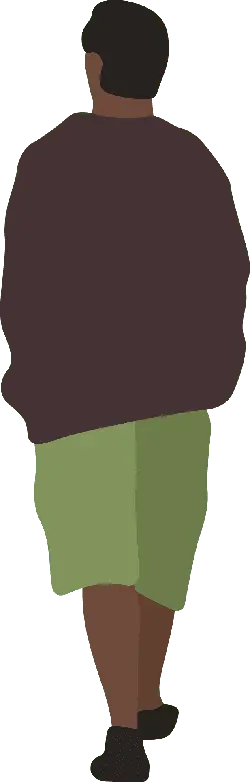 Person in Purple Top and Green Shorts - minimalist - High Resolution PNG