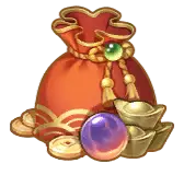 Treasure Bag and Gold Coins - gold coins - PNG