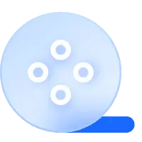 Blue Button - technology - minimalist - Transparent Layer PNG