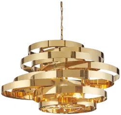 Gold Chandelier - metal - PNG