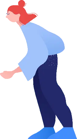Red-haired Girl in Blue Clothing - character - Free Download PNG