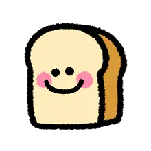 Smiling Bread Slice - cartoon - Transparent Background PNG
