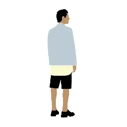 Man in Blue Coat and Shorts - illustration - Free PNG