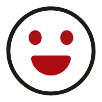 Smiley Face Emoji - simple - red - PNG