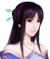 Purple-haired Ancient Woman - anime character - Transparent Layer PNG