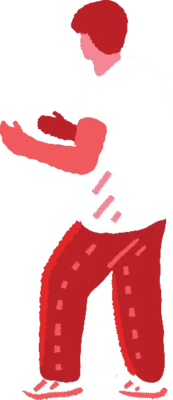 Person in Red and White Clothing - red - Transparent Layer PNG