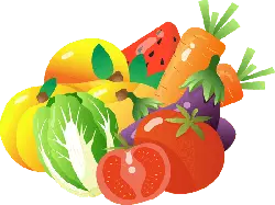 Fruits and Vegetables - colorful - No Watermark PNG