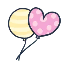 Heart Balloon - heart shape - yellow - PNG