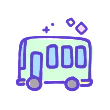 Purple Bus - simple - Free PNG