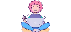 Pink Curly Girl - happiness - No Watermark PNG