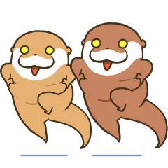 Jumping Otters - jumping - Transparent Background PNG