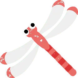 Cartoon Dragonfly - red - No Watermark PNG