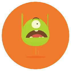Surprised Monster - green - Lossless PNG