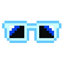 Pixel Glasses - digital art - Transparent Background PNG