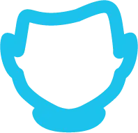 Blue Outline Head - outline - PNG