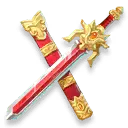 Dragon Patterned Treasure Sword - red - No Background PNG