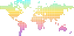 Pixel World Map - abstract art - PNG