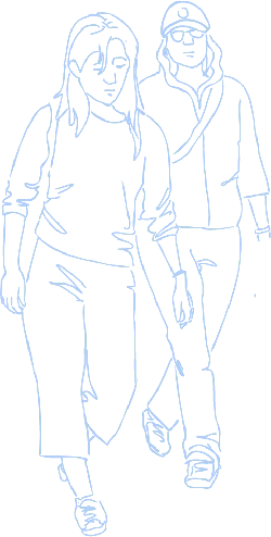 Casual Dressed Women - line art - High Resolution PNG