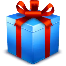 Gift Box - red ribbon - blue - No Background PNG